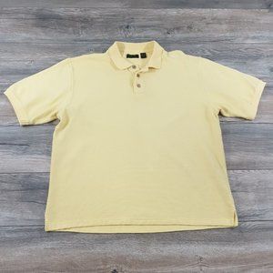 Cotton Reel Mens XL Short Sleeve Polo Shirt Golf Sport Athletic Yellow Pull Over